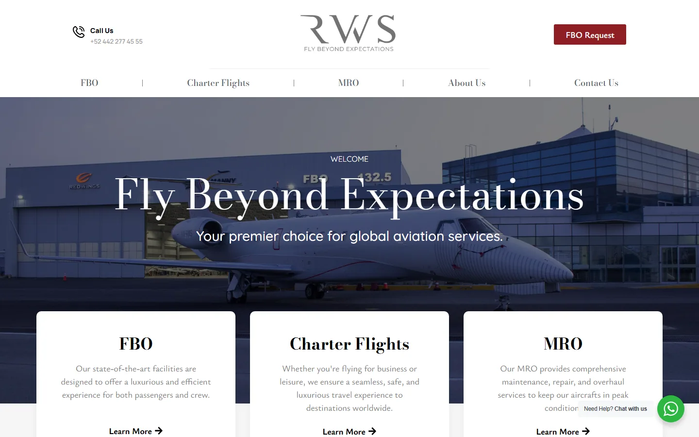 RWS website — homepage screenshot