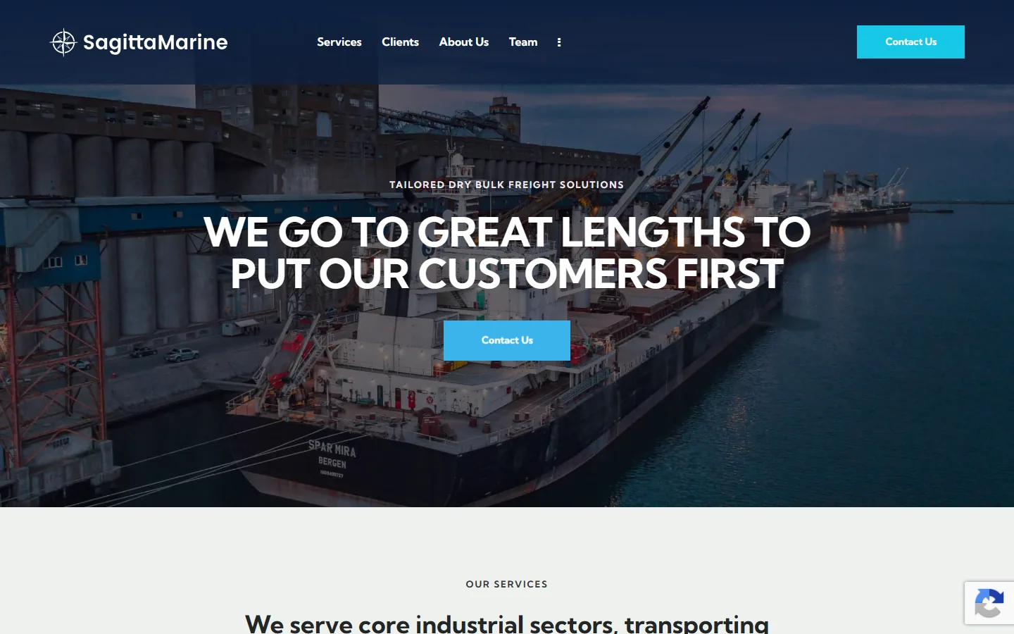 SagittaMar website — homepage screenshot